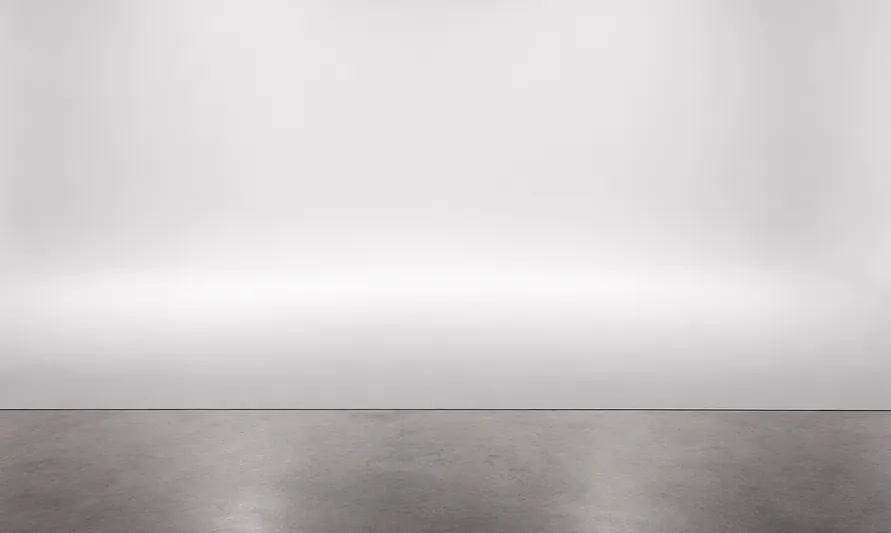 The clean white sweep used for product photography and video at Reel Deal Studios